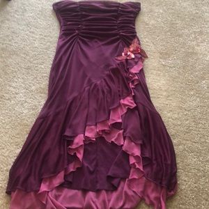 Purple Strapless Formal Dress